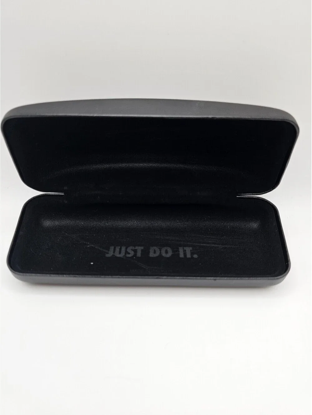 Nike Vision Hard Eyeglass Case Black Swoosh Logo Made In Italy